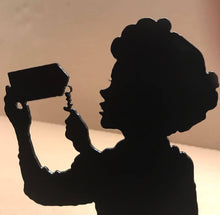 Load image into Gallery viewer, Trixie Belden Metal Silhouette & Wood Shelf Decor