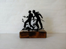 Load image into Gallery viewer, Hardy Boys Metal Silhouette & Wood Shelf Decor