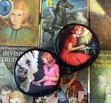 Load image into Gallery viewer, Nancy Drew Old Attic & Tolling Bell Round Case Wristlet