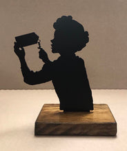 Load image into Gallery viewer, Trixie Belden Metal Silhouette &amp; Wood Shelf Decor