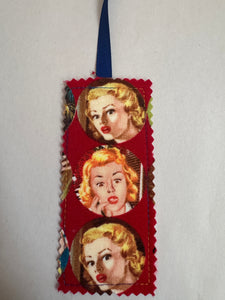 Nancy Drew Moda Fabric Bookmark w/ Ribbon