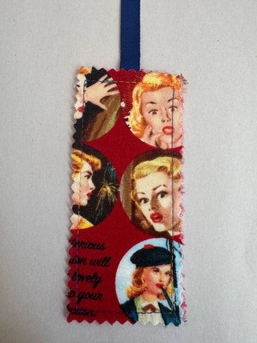 Nancy Drew Moda Fabric Bookmark w/ Ribbon