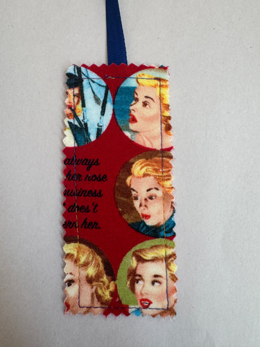 Nancy Drew Moda Fabric Bookmark w/ Ribbon