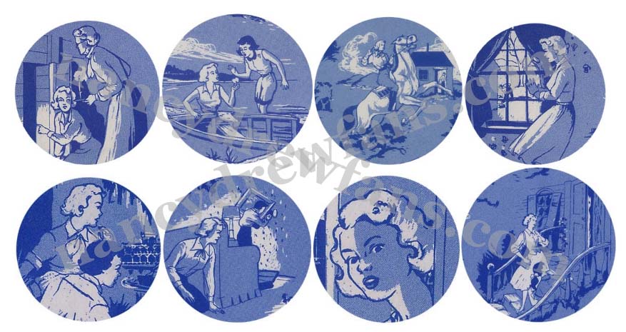 Nancy Drew Blue Multi Pic Endpapers Sticker Set