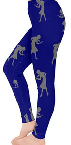 Nancy Drew Blue & Grey Silhouette Leggings
