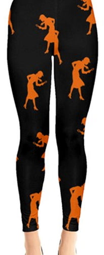 Nancy Drew Black & Orange Silhouette Leggings