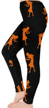Load image into Gallery viewer, Nancy Drew Black &amp; Orange Silhouette Leggings