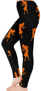 Nancy Drew Black & Orange Silhouette Leggings