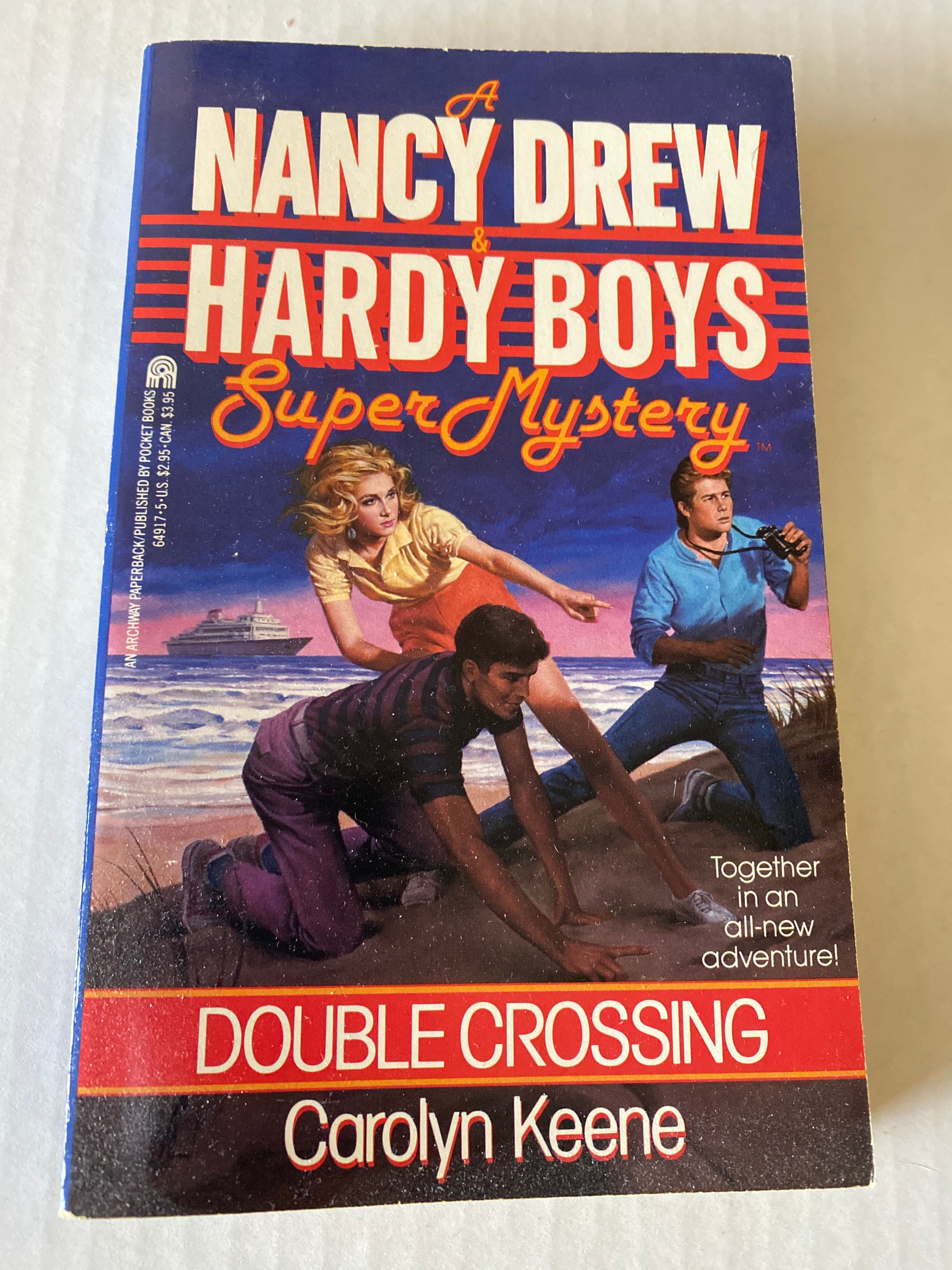 Nancy Drew Hardy Boys SuperMystery Book Double Crossing 1st Prtg