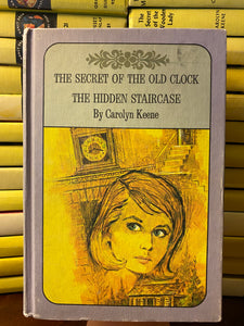 Vintage Nancy Drew Twin Thriller Book Club Old Clock Hidden Staircase