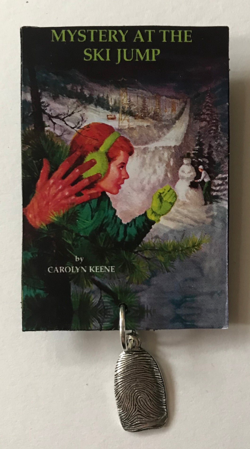 Nancy Drew Book Cover Ski Jump Pin or Ornament