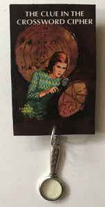 Nancy Drew Book Cover Crossword Cipher Pin or Ornament