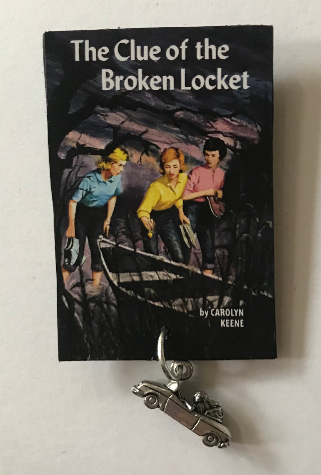 Nancy Drew Book Cover Broken Locket Pin or Ornament