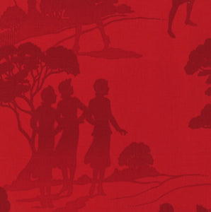 Nancy Drew Get a Clue Moda Fabric FQ Red Endpapers