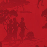 Nancy Drew Get a Clue Moda Fabric FQ Red Endpapers