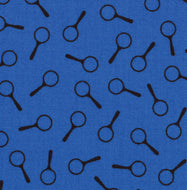 Nancy Drew Get a Clue Moda Fabric FQ Blue Magnifying Glasses
