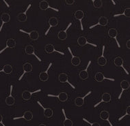 Nancy Drew Get a Clue Moda Fabric FQ Black Magnifying Glasses