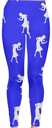 Nancy Drew Blue & White Silhouette Leggings