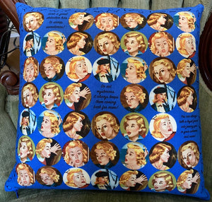 Nancy Drew Faces & Quotes Fabric Pillow