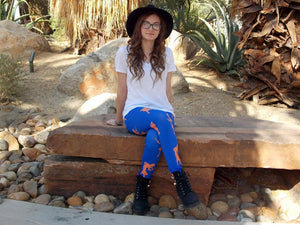 Nancy Drew Blue & Orange Silhouette Leggings